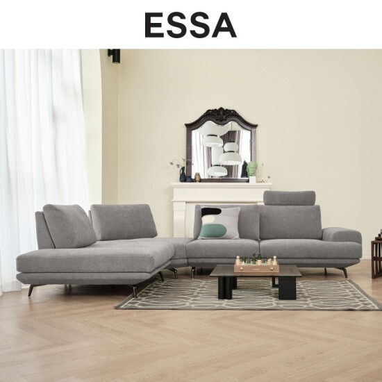 [에싸]오거스 4인 오픈코너형 스윙기능 리브 패브릭 소파