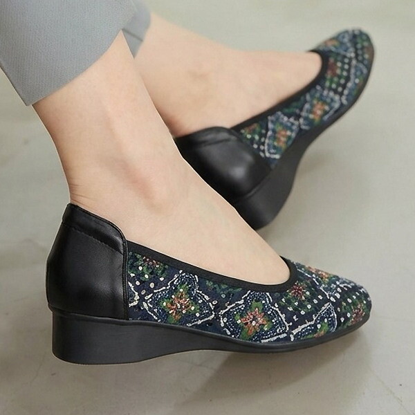 더힐 [더힐]더힐슈즈 메쉬 패턴 여성여자 구두 정장화 단화 로퍼 플랫슈즈 3.5cm sjpe-s-M3002