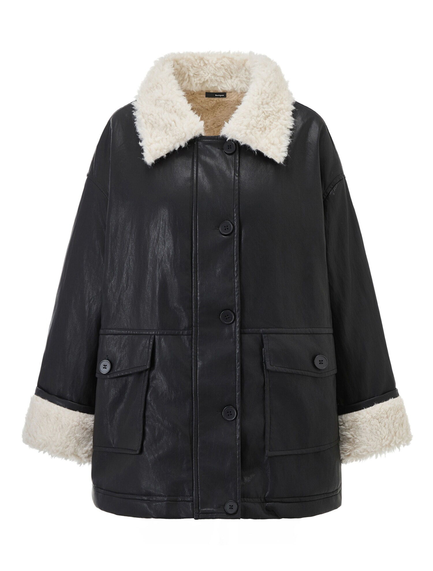 보니스팍스 [보니스팍스]시어링 퍼 집업 레더 자켓 (XP4JK018L0)