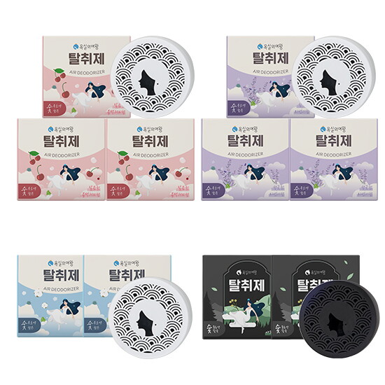 [욕실의여왕][싱글] 욕실의여왕 탈취제 10개 (블랙체리 3개 + 라벤더 3개 + 클린코튼 2개 + 아그노숲 2개)