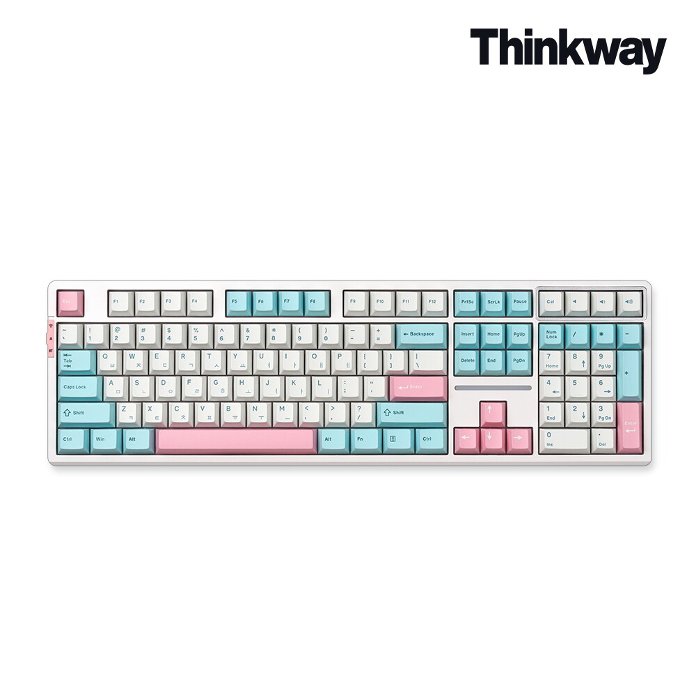 씽크웨이 [17%쿠폰증정]씽크웨이 토체프 101 108키 기계식 유무선 키보드 코튼캔디 위스테리아 드림축