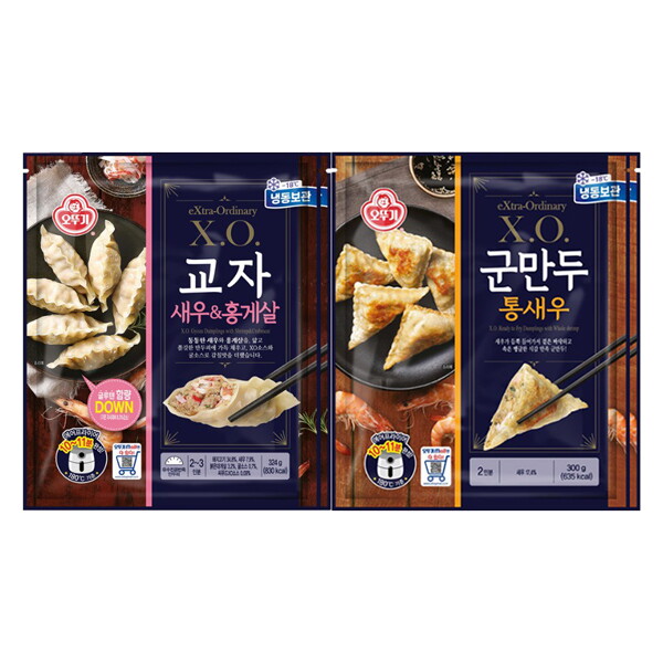 오뚜기 오뚜기 XO 교자 새우 홍게살 324g 2봉 + 통새우군만두 300g 2봉
