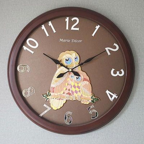 교보문고 EXTREMO 예쁜 인테리어 Wall Clock 미러넘버 부엉이 골드
