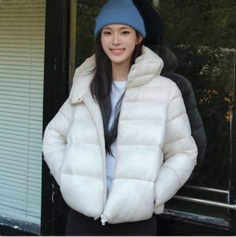 지오다노 여성 후드 숏 퀼팅 경량 패딩 자켓 376911