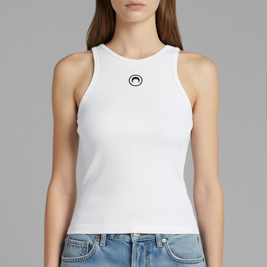 마린세르 [국내배송]마린세르 문 로고 리브드 탱크탑 WTT014A CJER0011 WH10 매니아온