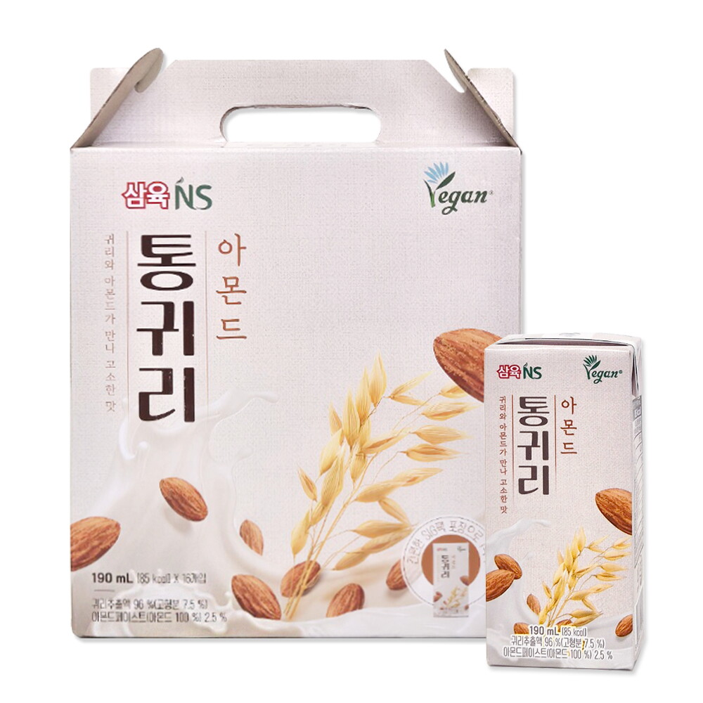 기타 네이처세븐 통귀리 아몬드 190ml 16팩 x 2박스 선물용 패키지