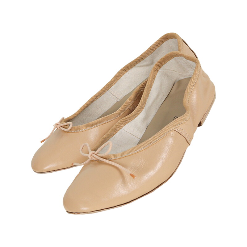 팹스타일 포셀리 25SS 여성 레더 플랫슈즈 라이트탠 PO DS 39