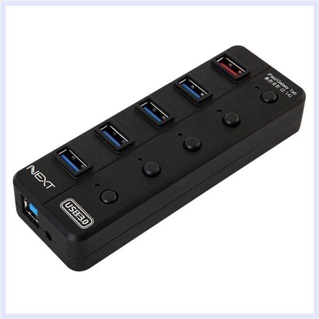 지오벤처스 USB3.0 네트워크 사용 5포트 허브 개별 스위치