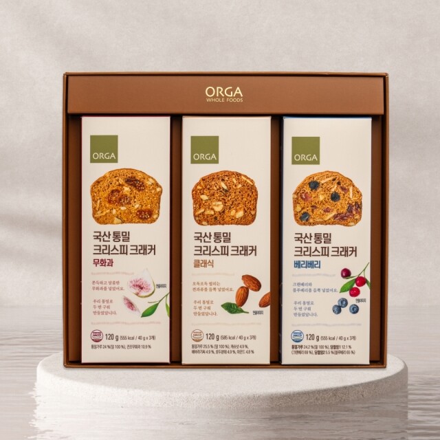올가 국산 통밀 크리스피 크래커 선물세트 (1box) (120gx3EA)