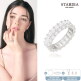 [스타다이아]18K GOLD 5캐럿 래디언트 이터니티 반지 + 테니스 팔찌 + 테니스 목걸이 + 진주 목걸이 귀걸이 세트