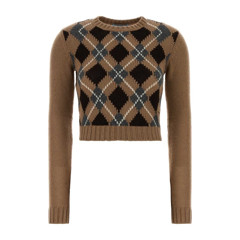 프라다 프라다 캐시미어 아가일 크루넥 스웨터 P24S2VSOOO172D F0040