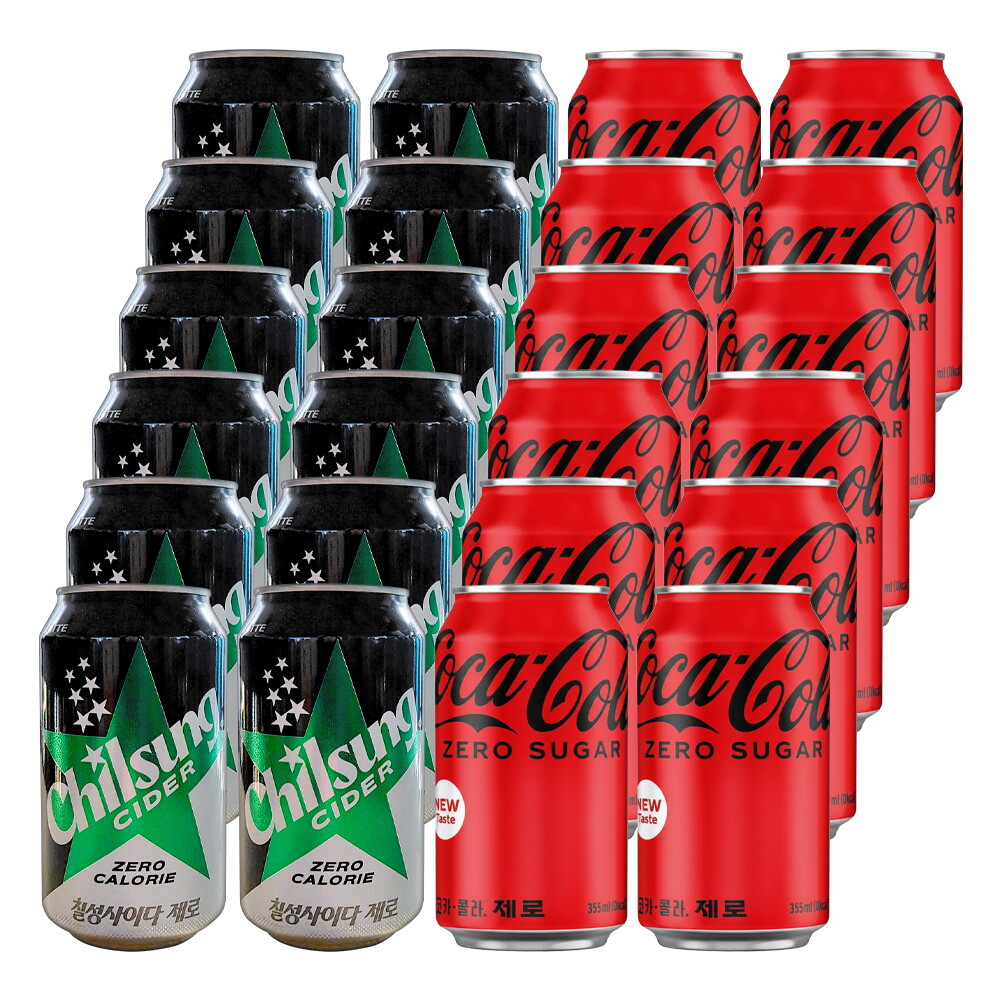 기타브랜드 355ml (업소용)칠성사이다제로+코카콜라제로 혼합 24입