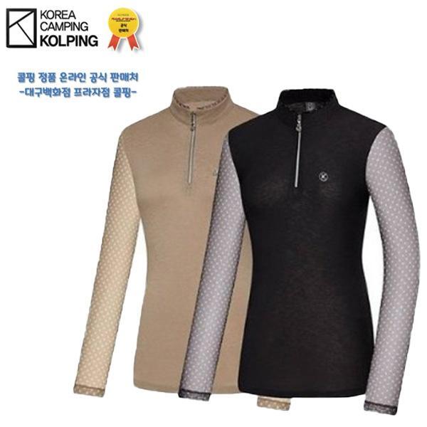 대백(노쿠폰) 콜핑 KTT4323W001 라리사 여성 여름 메쉬 집업 티셔츠