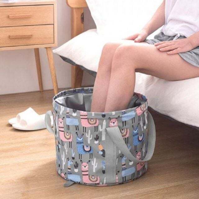 지오벤처스 접이식 족욕기 족욕바스켓 캠핑 물통 (L 라마그레이)