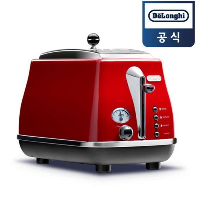 드롱기 [하이마트] 드롱기 아이코나 토스터 CTO2003.R 레드 [분리형 부스러기받침대/6단계다이얼조작]