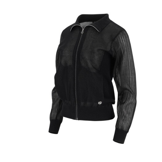 엘르골프 [엘르골프]여성  소매 펄 시스루 풀오픈 가디건   6L-43701-199_US