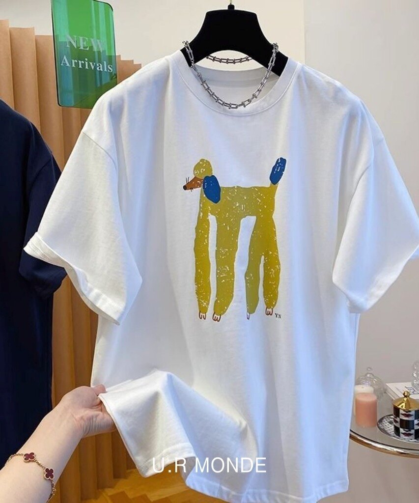 유아몽드 [유아몽드]댕댕이 귀여운 캐릭터 반팔티 오버 빅사이즈 남녀공용