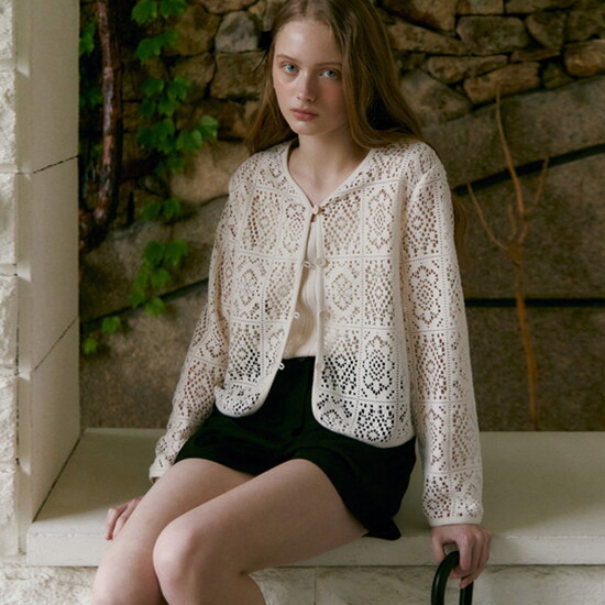 [모우트](모우트) LACE PUNCHING CARDIGAN_2colors (MO23SJK005)