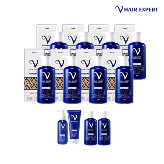 [더블/올인원케어]유한양행 더마 탈모완화 볼륨샴푸 480ml *10개 + 100ml*4개 + 8ml*14개+트리트먼트 200ml*1개+ 두피토닉 120ml*1개