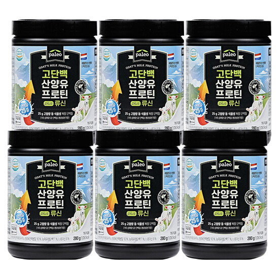 [팔레오]♥ 팔레오 고단백 산양유 프로틴 plus 류신 (280g x 6통)