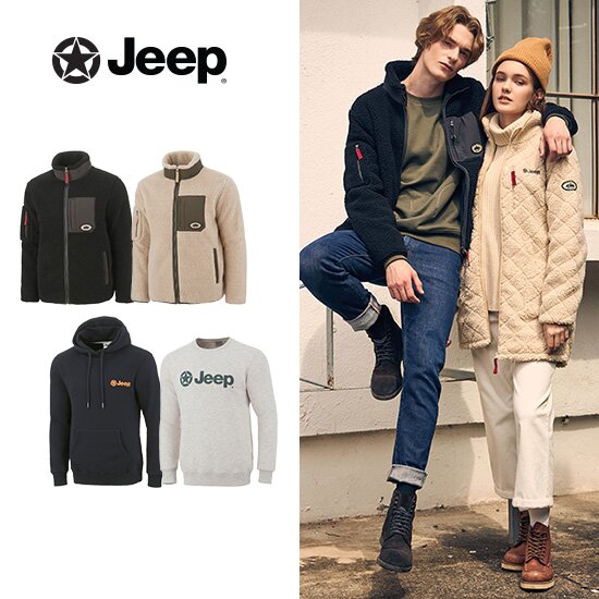 [론칭가 109,000원]JEEP 남성 쉴드 테크 플리스세트 (플리스+맨투맨+후드티)