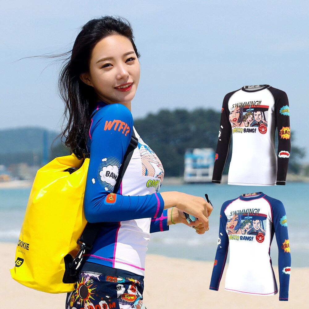 조이할리 [조이할리]뱅뱅 여성 래쉬가드 상의 비치웨어 긴팔 수영복 빅사이즈 레쉬가드 (55-99)