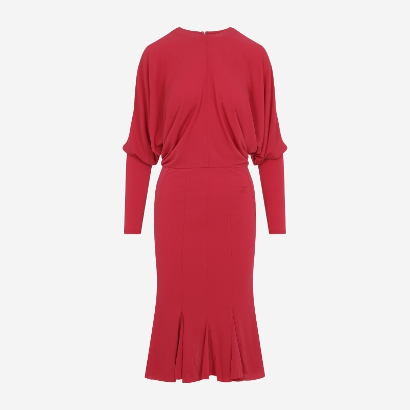 JACQUEMUS 자크뮈스 자크뮈스 로장주 드레이프 퍼프 슬리브 미디 원피스 DRW00904AJ00309 470