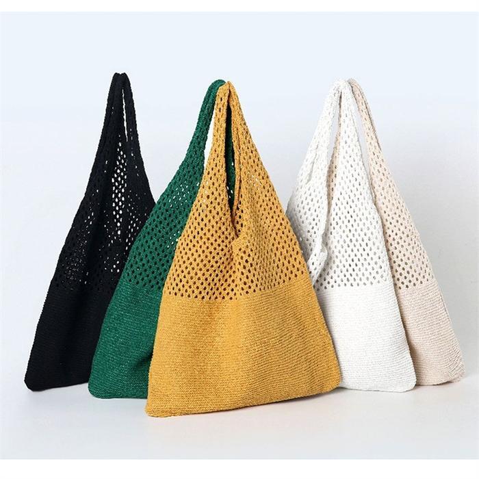 상세페이지참조 셀러허브잡화 [라일리] Rly MT72 니트 에코백 캐주얼 여성 학생 보조가방 숄더백