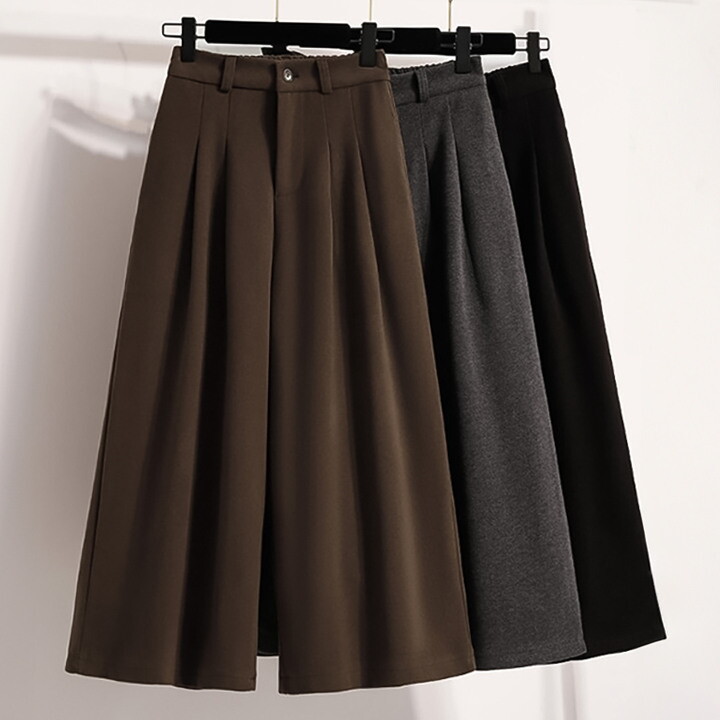 페이릿 [페이릿][페이릿] [88까지]디로 앞주름 핀턱 뒷밴딩 빅와이드 모직 팬츠