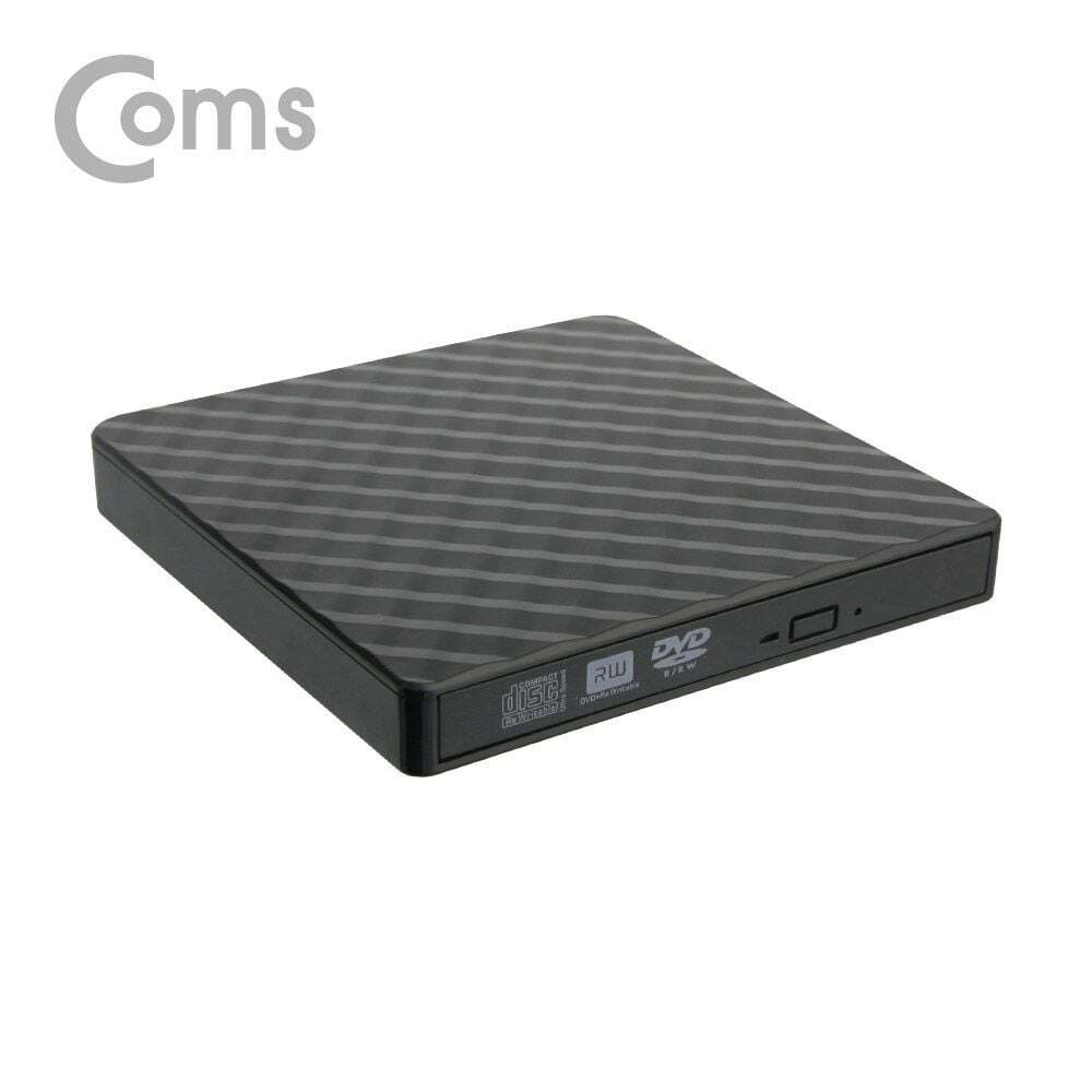 Coms 에이치플러스몰 Coms DVD RW(Read Writer) USB 3.0 외장형 ODD Black