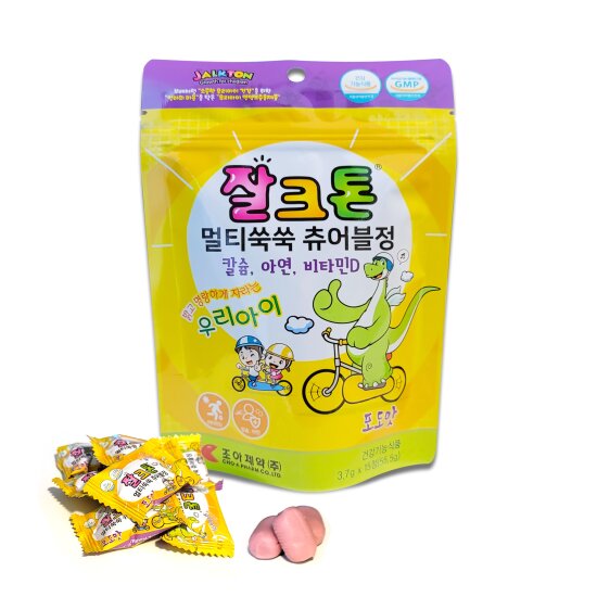 잘크톤 멀티쑥쑥 츄어블정(포도맛) 3.7gx15정 20박스