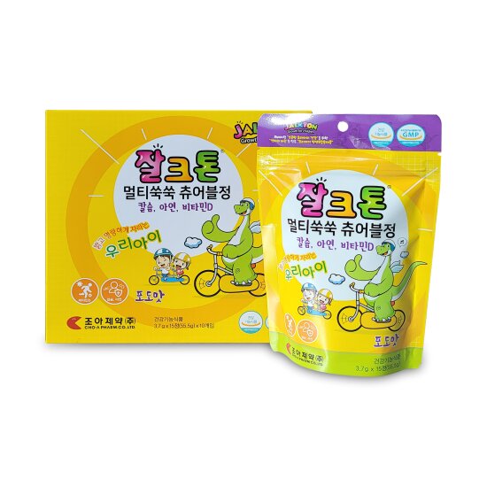 잘크톤 멀티쑥쑥 츄어블정(포도맛) 3.7gx15정 20박스