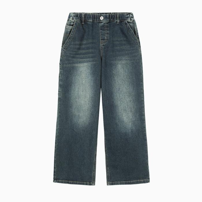 행텐주니어 (패플) [행텐주니어]행텐틴즈 동백01 풀밴딩 와이드 데님팬츠_네이비 14560-055-202-10-277 (46771677)
