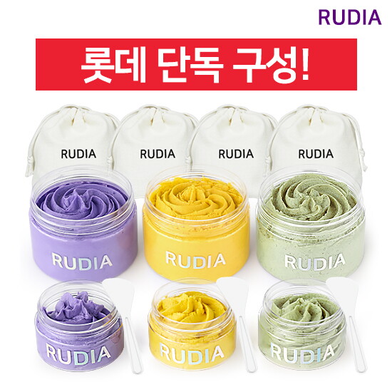 [루디아][롯데단독] 젤라또 팩솝 115g*3종+25g*3종(블루베리/애플망고/페퍼민트)+파우치4개+스패츌러3개