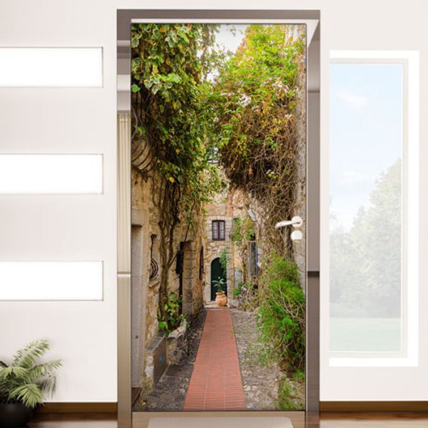 교보문고 꾸밈 fh226-현관문시트지 한적한프랑스중세마을