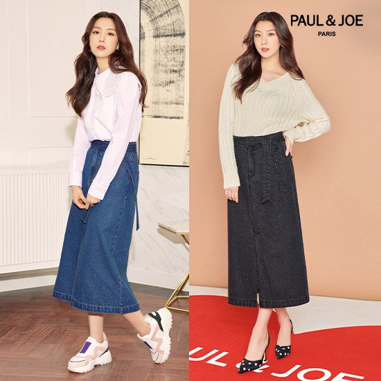 폴앤조  벨티드 데님스커트 1종