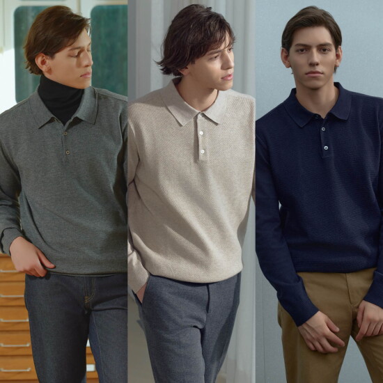 [워모(LUOMO)]워모 24FW 남성 소프트 카라니트 3종 