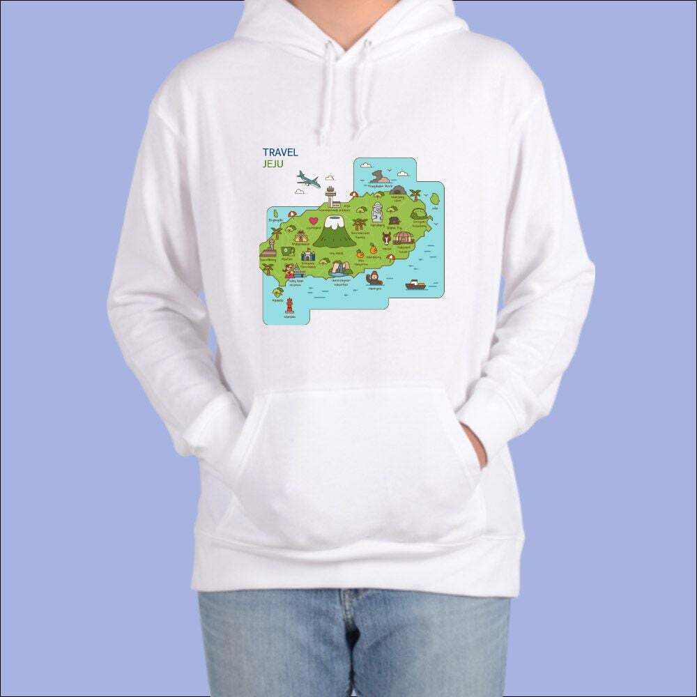 톰스외 오너클랜 국내여행 여름휴가 전국지도 관광지도 B 후드티