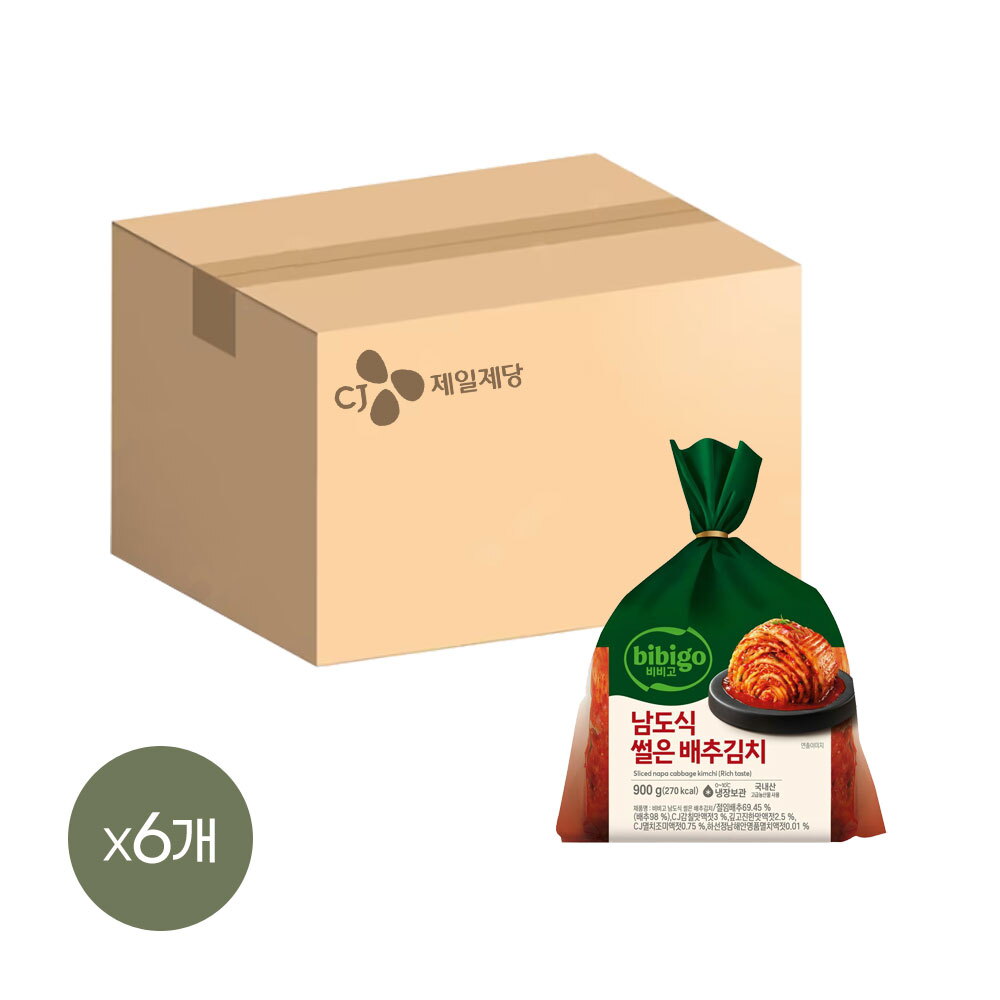 CJ제일제당 [CJ제일제당] 비비고 썰은배추김치 더 풍부한 맛 900g x6개