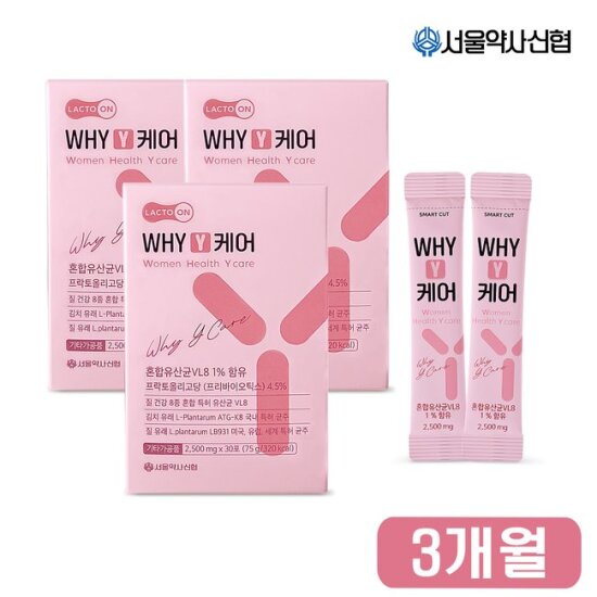 [서울약사신협][3개월분] WHY Y케어 질 유래 유산균30포 3세트 /아연+셀렌 함유