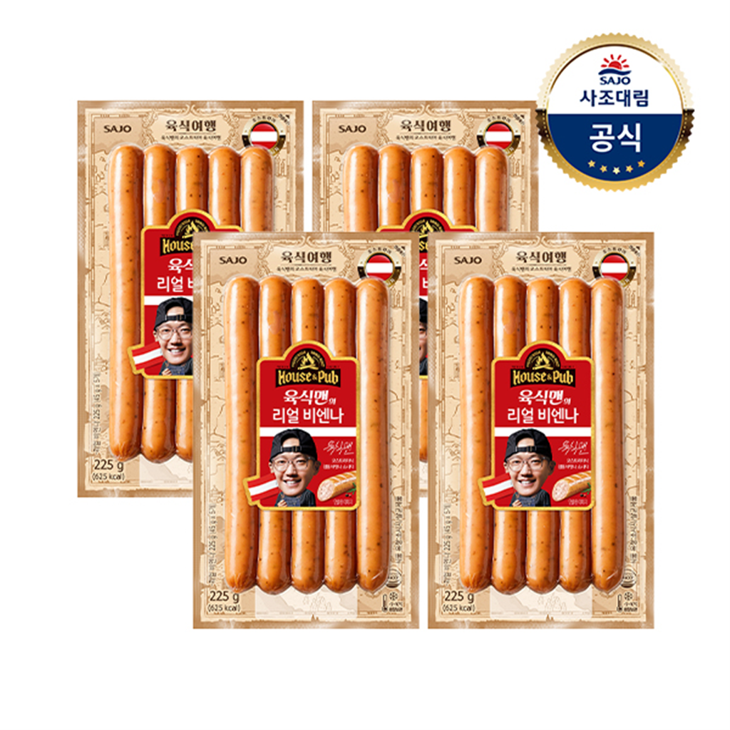 사조대림 [대림냉장] 하우스N펍 육식맨의 리얼비엔나 225g x 4개
