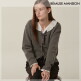 [비뮤즈맨션(영패션)](27번)(비뮤즈맨션)Ribbon point knit cardigan - Charcoal (BE23FKN001CC)