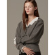 [비뮤즈맨션(영패션)](27번)(비뮤즈맨션)Ribbon point knit cardigan - Charcoal (BE23FKN001CC)