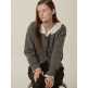 [비뮤즈맨션(영패션)](27번)(비뮤즈맨션)Ribbon point knit cardigan - Charcoal (BE23FKN001CC)