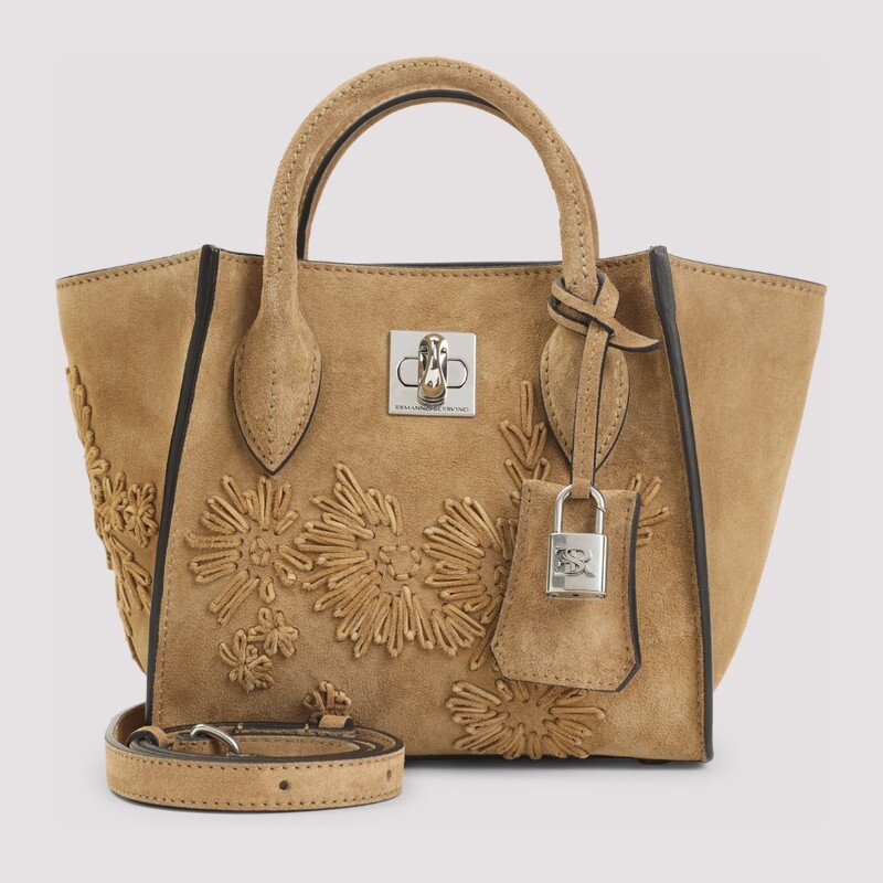 ERMANNO SCERVINO 에르마노설비노 플로럴 자수 스웨이드 매기 토트백 D483S352RDIW 71044