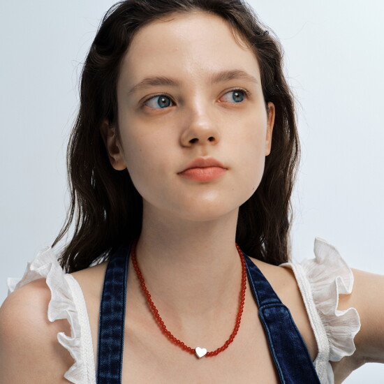 [빈티지헐리우드][빈티지헐리우드]2-way Essential Color Heart Necklace_VH2412NE006M