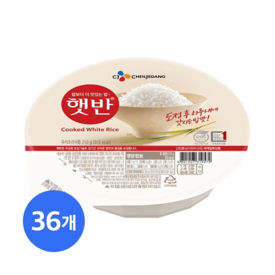 [햇반](유통기한 9.1까지) 햇반 백미 210g X 36개