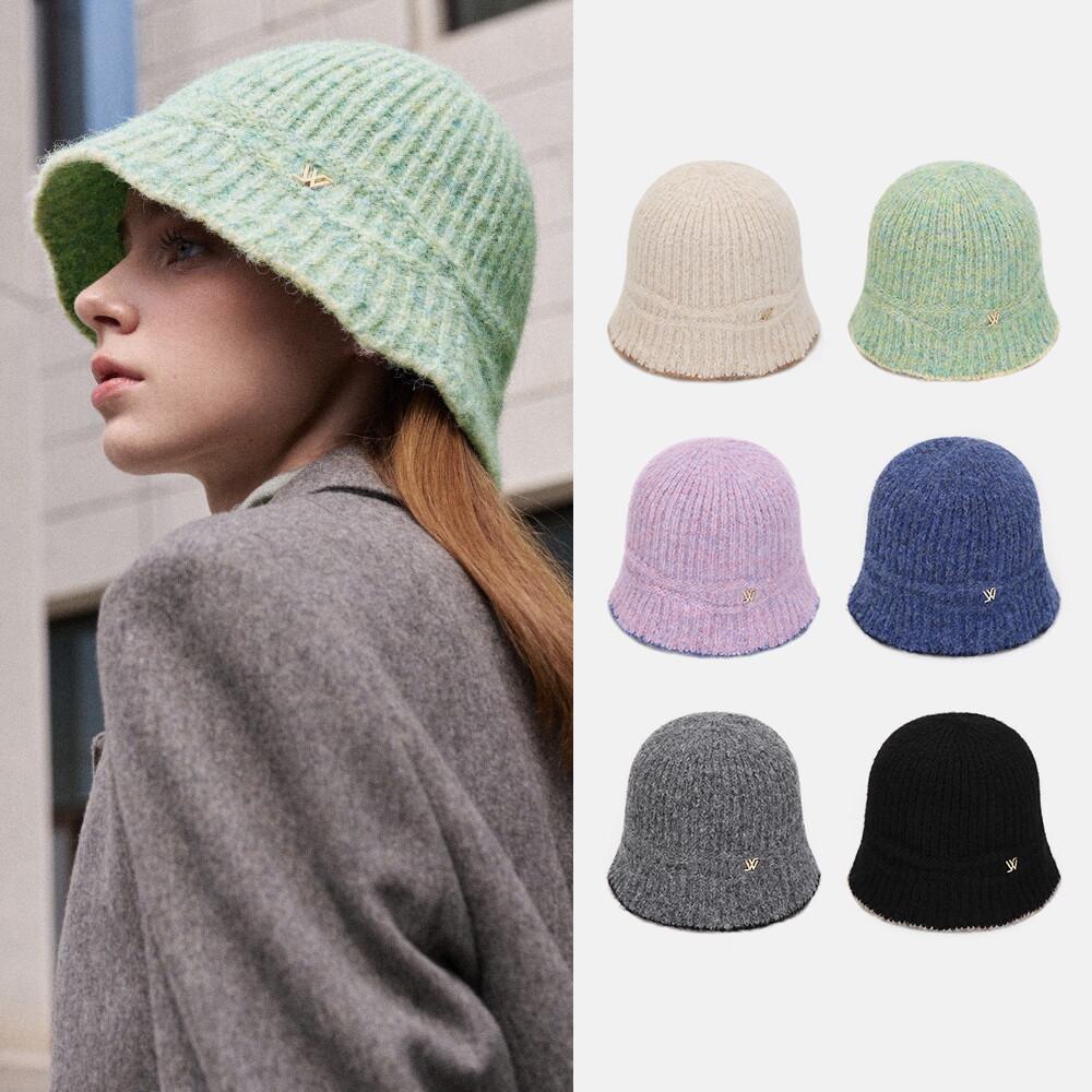 화이트샌즈 [화이트샌즈] 플로우 라인 배색 니트 버킷햇 피터리 (6 colors)