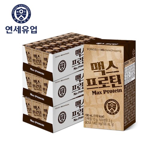연세우유 맥스 프로틴 단백질 진득찰 추출물 음료 190ml (72팩)