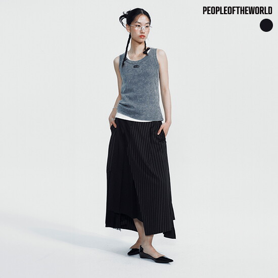 [피플오브더월드][25SS NEW] 스트라이프 플리츠 스커트